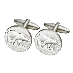 Polar Bear Stainless Steel Cufflinks